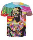 Remera Cosmos 3D Hip Hop Con Estampado De Snoop Dogg Y El Súper Rapero De Manga Corta