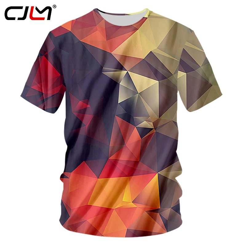 Remeras Góticas Para Hombre Con Estampado Geométrico Colorido De Diamantes En 3D Gvirt Np Nn Nnps < Cuello Casual