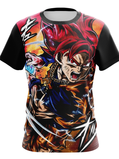 Camiseta Remera Sublimada Goku Ssj God Anime Dragon Ball Super