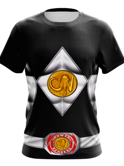 Camiseta Remera Sublimada Power Rangers Mighty Morphin Ranger Negra