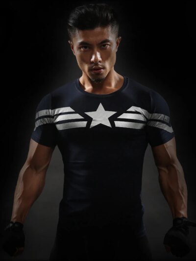 Remeras De Fitness Para Hombre Remeras De Compresión Con Estampado 3D Del Capitán América
