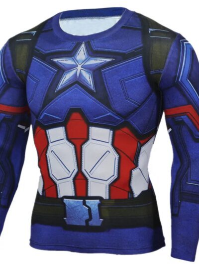 Remeras De Fitness Con Estampado 3D Del Superhéroe Capitán América Iron Man De Cordee