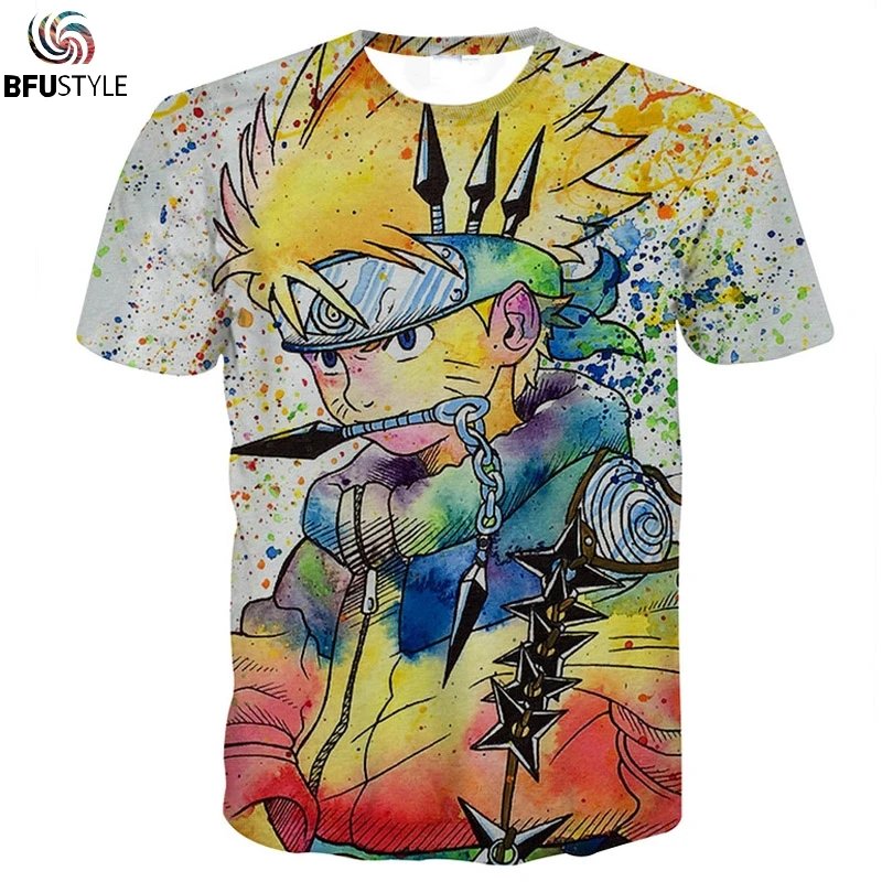 Remera De Anime De Talla Grande Para Hombre Informal Para Adolescentes Con Dibujos Animados En 3D Remeras De Marca Dropship