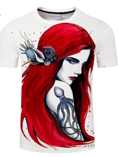 Remeras Casuales De Manga Corta Para Hombre Con Diseño De Ariel Pixie Y Arte 3D De Bear City
