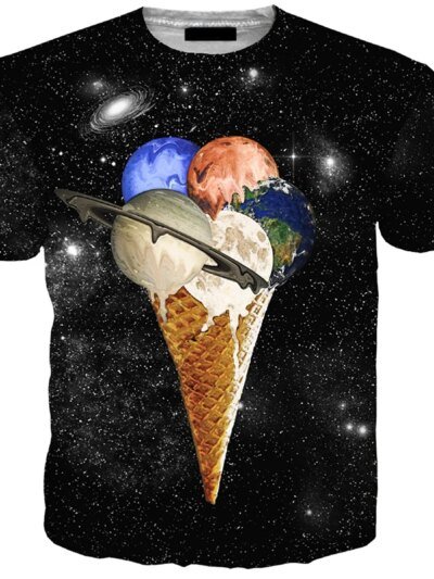 Remeras Con Diseño De Helados Planet 3D Para Hombre