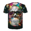 Remera De Calavera 3D De Colores Para Hombre Remera De Verano De Manga Corta Remeras Casuales