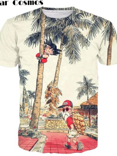 Remeras Cosmos Roshi Goku Remeras Para Hombre Y Mujer Estampado Vibrante Paisaje De Árbol