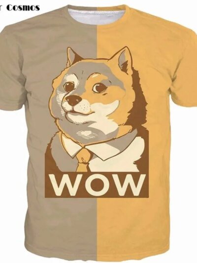 Remeras De Caballero Cosmos Such Fun Dux Wow Mujeres Verano Shiba Inu 3D