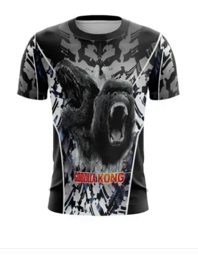 Camiseta Remera Sublimada Godzilla Vs Kong 2 Tallas Extra