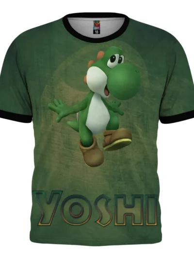 Camiseta Remera Sublimada Adulto Mario Bros Yoshi Video Juego Moda Full Print