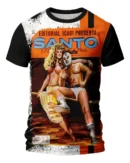 Camiseta Remera Sublimada El Santo Manga Corta Hombre Nueva Moda Retro Vintage