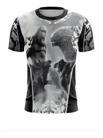 Camiseta Remera Sublimada Godzilla Vs Kong Tallas Extra