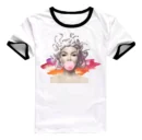 Camiseta Remera Sublimada Cuello Negro Para Dama ***medusa Marylin Parodia***