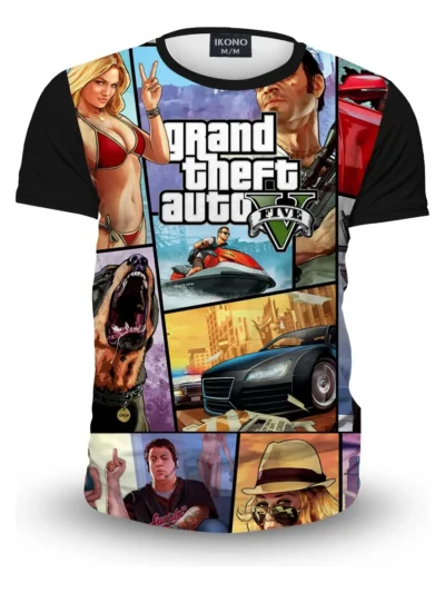 Camiseta Remera Sublimada Adulto Grand Auto Gta Video Juegos Moda Full Print