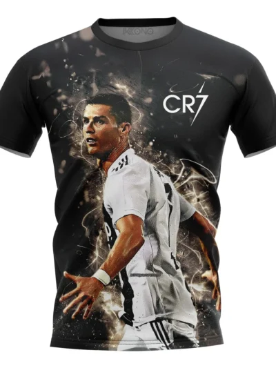 Camiseta Remera Sublimada Niños Futbol Cristiano Ronaldo Juve Moda Full Print