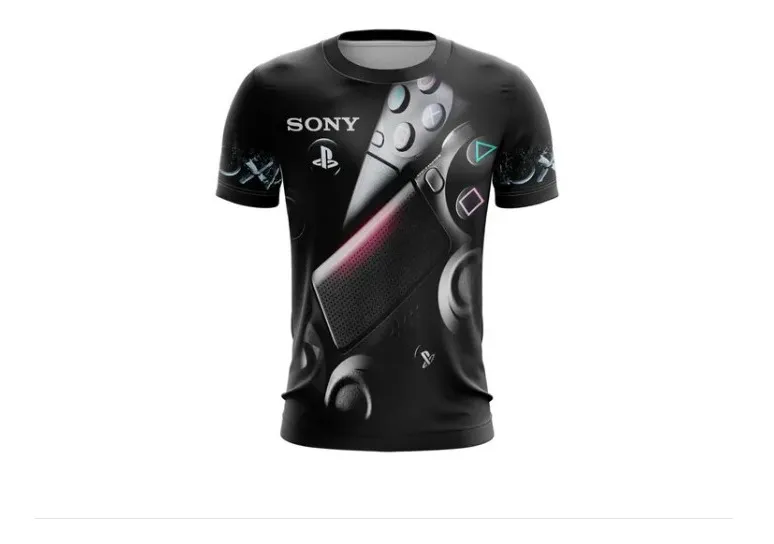 Camiseta Remera Sublimada Control Ps4 Infantil