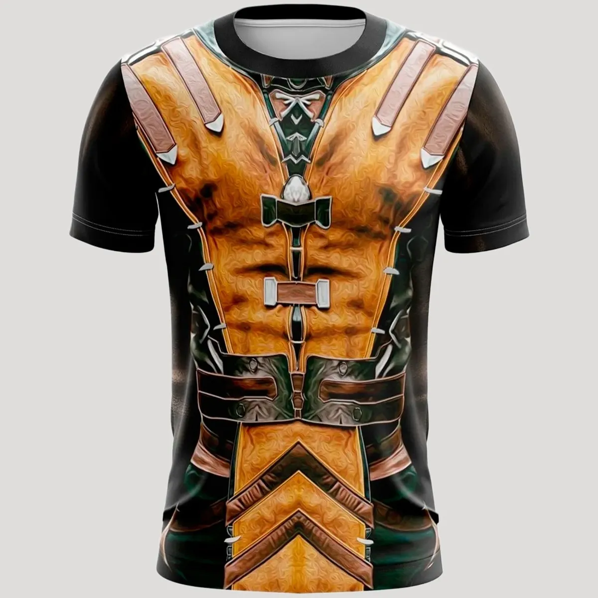 Camiseta Remera Sublimada Traje Scorpion Mortal Kombat Infantil