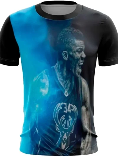 Camiseta Remera Sublimada Talla Extra Antetokounmpo 34 Bucks