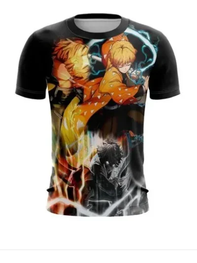 Camiseta Remera Sublimada Zenitsu (kimetsu No Yaiba) Infantil