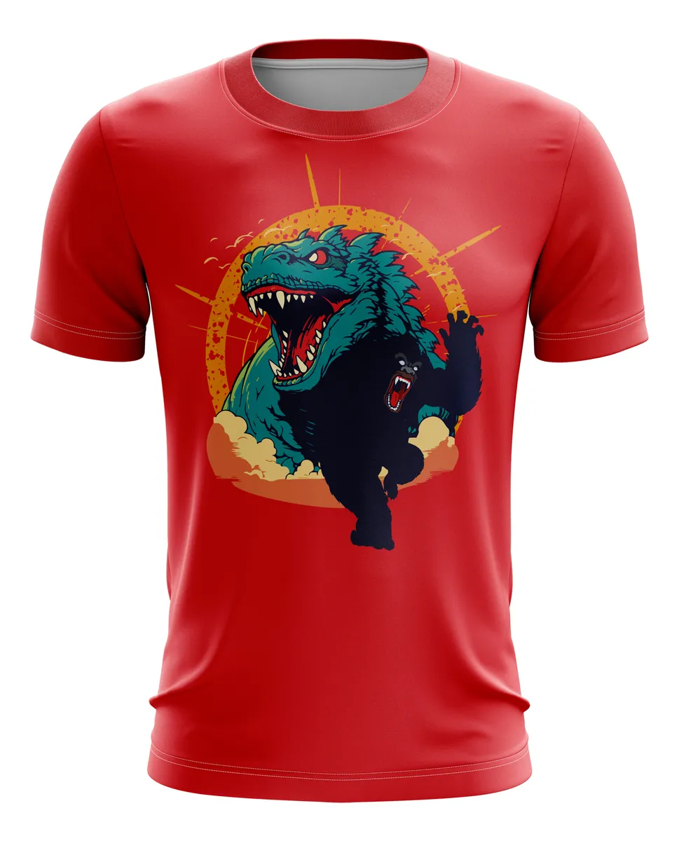 Camiseta Remera Sublimada Talla Extra Godzilla And Kong