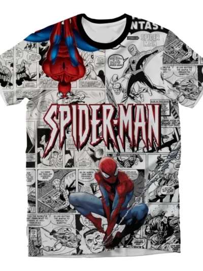Camiseta Remera Sublimada Niño Héroes Spiderman Comic Spandex Calidad Premium
