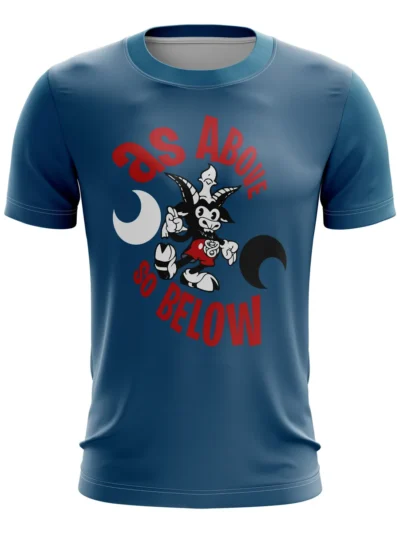 Camiseta Remera Sublimada Retro Baphomet