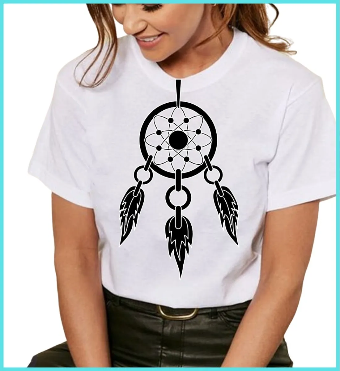 Camiseta Remera Sublimada Blusa Atrapasueños/atrapapesadillas Mujer Moda Casual#1