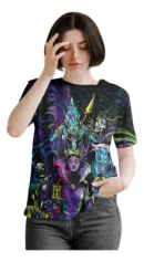 Camiseta Remera Sublimada / Blusa Mujer Villanas Malefica Moda Halloween