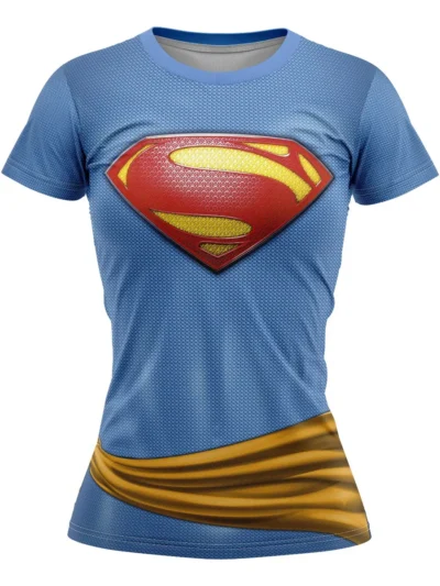 Camiseta Remera Sublimada Talla Extra Supergirl Corte Dama