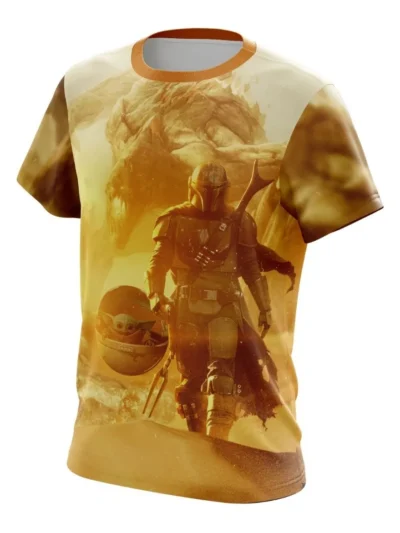 Camiseta Remera Sublimada Mandalorian Desierto Infantil