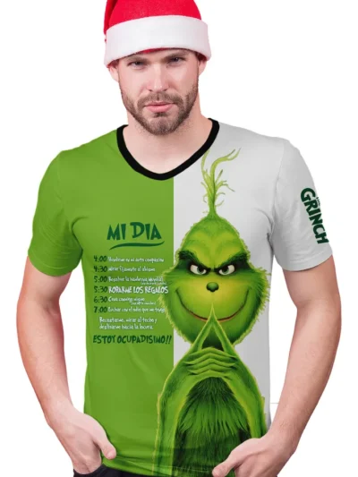 Camiseta Remera Sublimada Hombre Mujer Grinch Moda Navidad / s Navideña