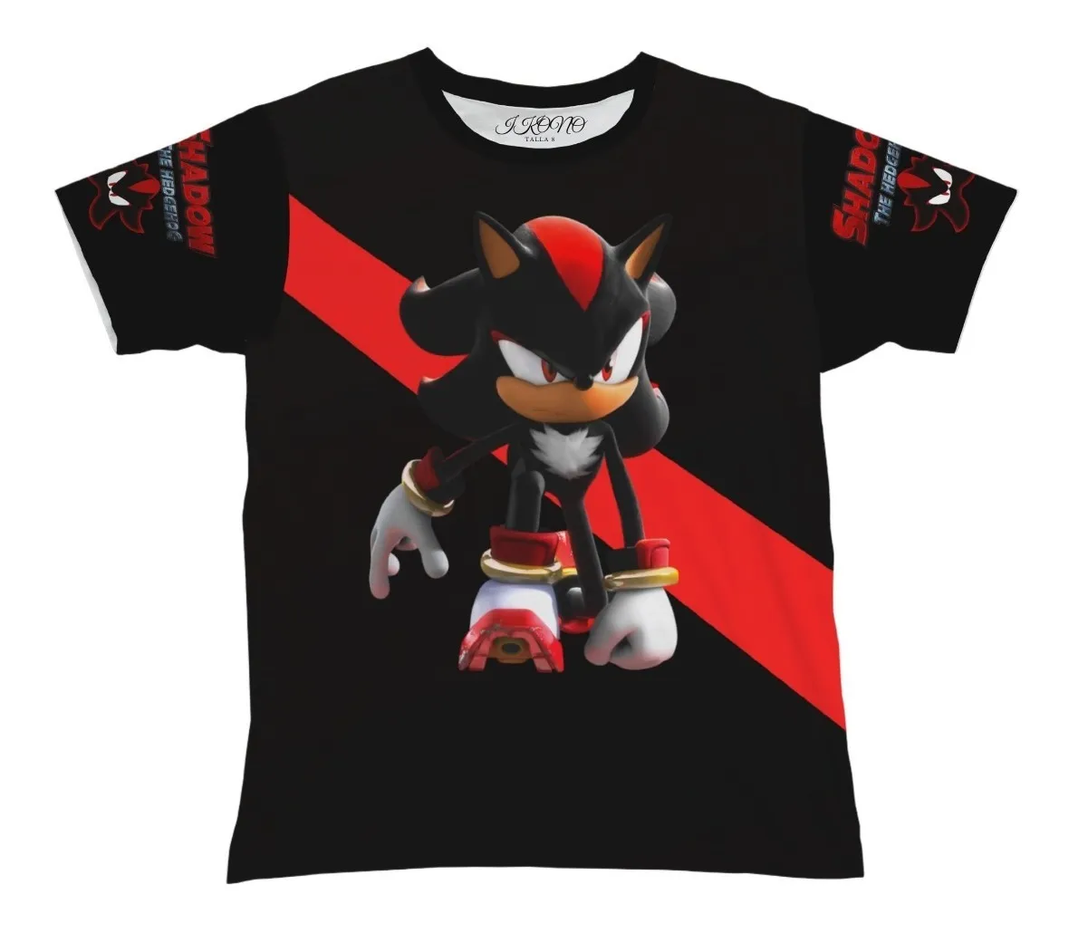 Camiseta Remera Sublimada Niño Sonic Shadow Mod3 Tela Spandex Calidad Premium