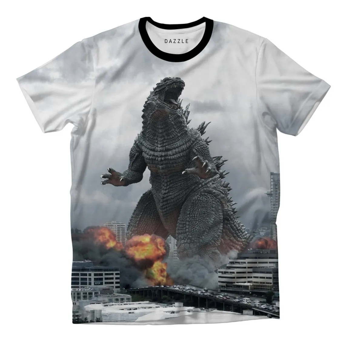 Camiseta Remera Sublimada Hombre Godzilla-king The Monsters Moda Full Print