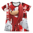 Camiseta Remera Sublimada Niño Sonic Nudillos Knuckles Espandex/aLG Premium