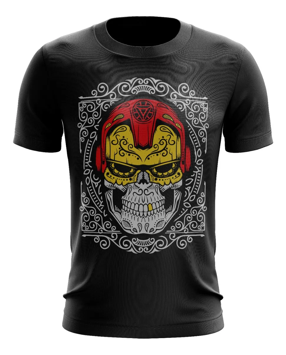 Camiseta Remera Sublimada Talla Extra Ironman Skull