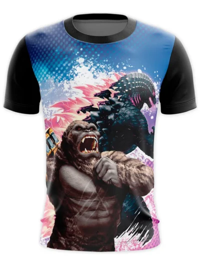 Camiseta Remera Sublimada Godzilla Y Kong D3