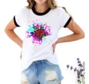 Camiseta Remera Sublimada De Moda Para Dama **rosa** Cuello/puño Neg.