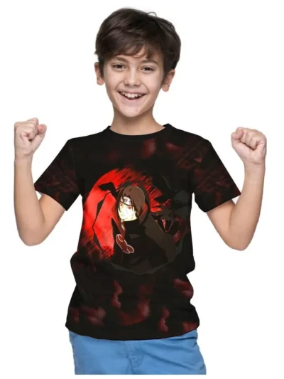 Camiseta Remera Sublimada Niño Naruto Anime Itachi Uchiha 2full Print Spandex
