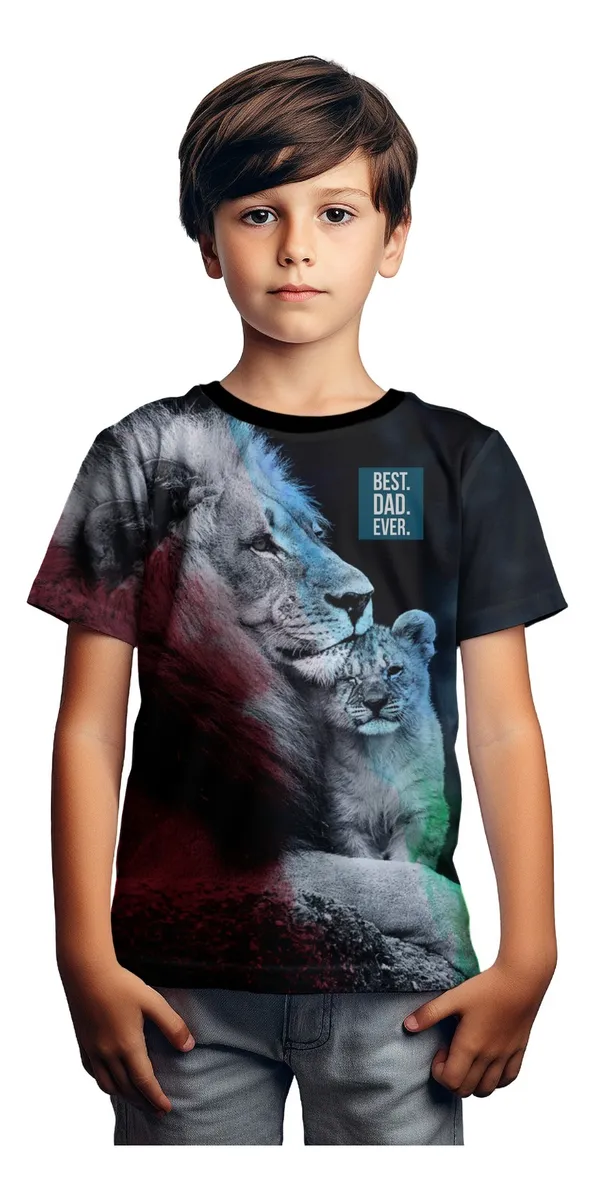 Camiseta Remera Sublimada Niños- Dia Padre Leones Tallas Infantiles