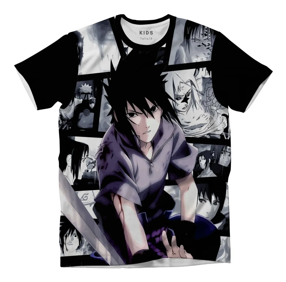 Camiseta Remera Sublimada Adulto Naruto Anime Sasuke Uchiha Full Print