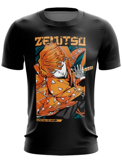 Camiseta Remera Sublimada Talla Extra Zenitsu Poster Demon Slayer