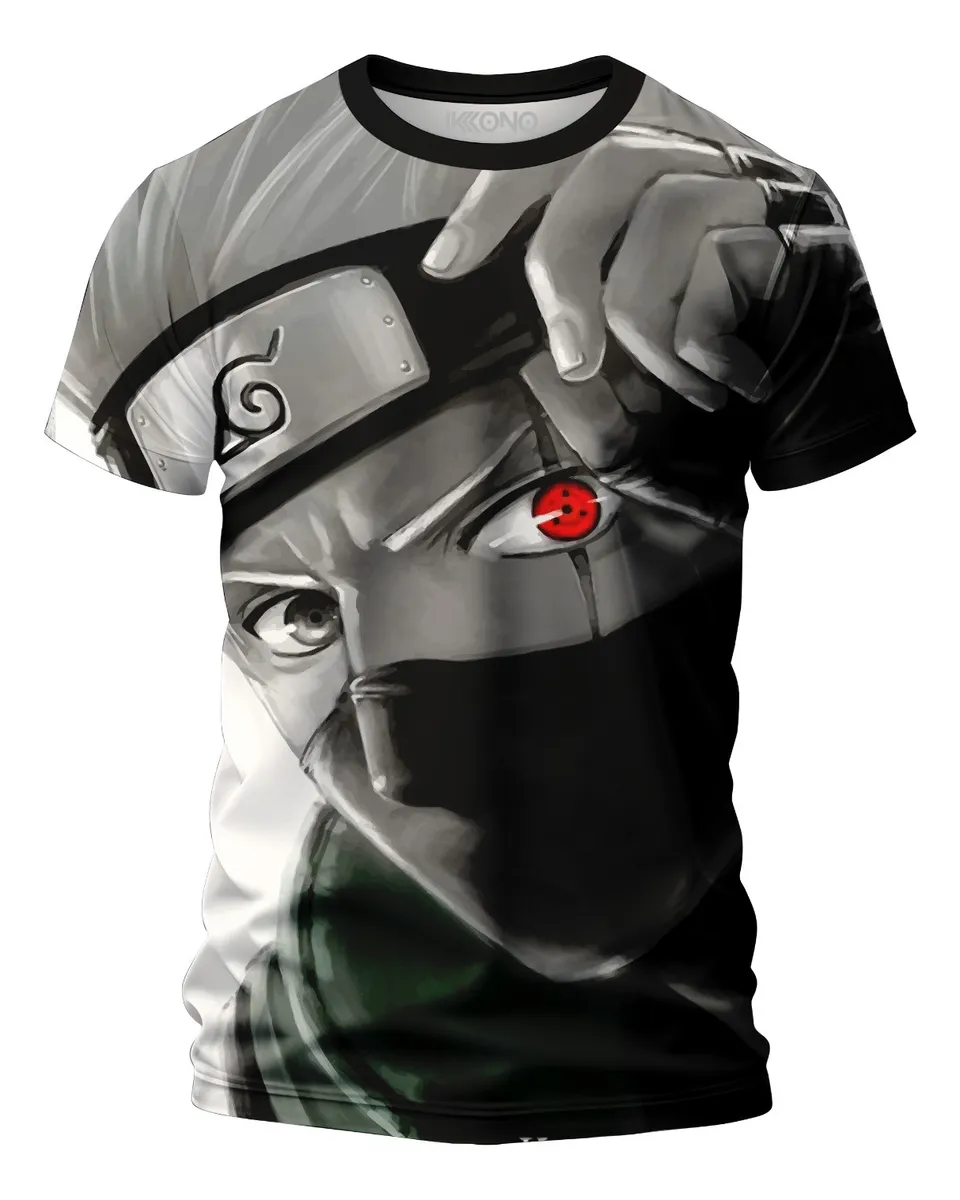 Camiseta Remera Sublimada Niño Naruto Anime Kakashi Sensei Full Print Spandex