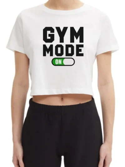 Camiseta Remera Sublimada Gym Mujer Tipo Crop Top Diseño2 / Blusa Moda Dama