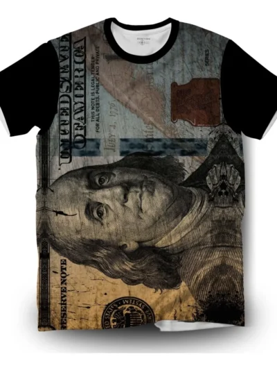 Camiseta Remera Sublimada Hombre Money Dolar Dinero Moda Full Print Retro