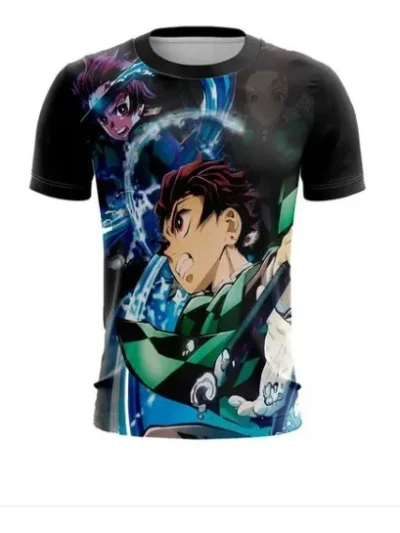 Camiseta Remera Sublimada Tanjiro (kimetsu No Yaiba) Infantil