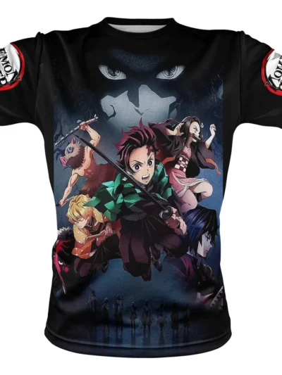 Camiseta Remera Sublimada Niños Demon Slay Anime Moda Full Print