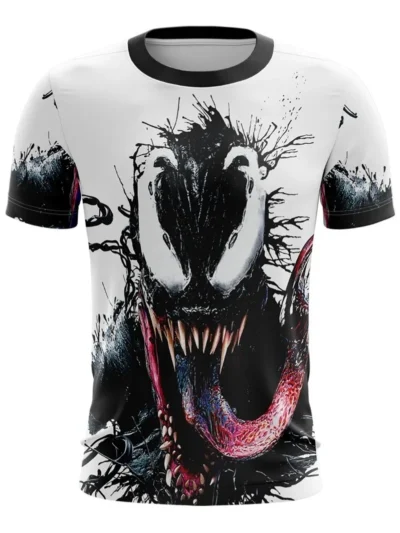 Camiseta Remera Sublimada Talla Extra Venom Blanca