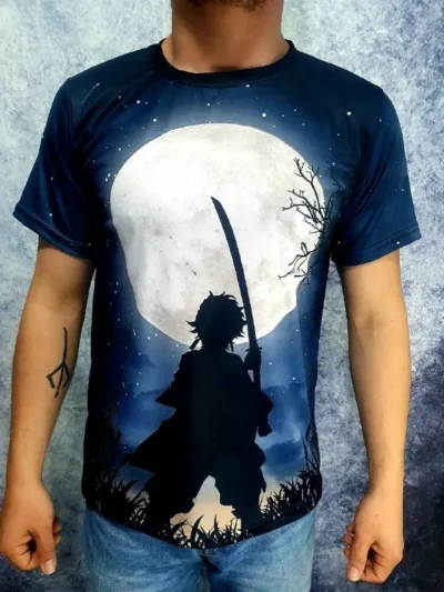 Camiseta Remera Sublimada Tanjiro Luna Demon Slayer