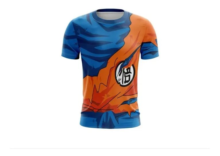 Camiseta Remera Sublimada Goku Traje Roto Infantil