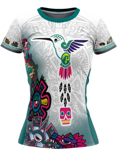 Camiseta Remera Sublimada Evolution Azteca Dama